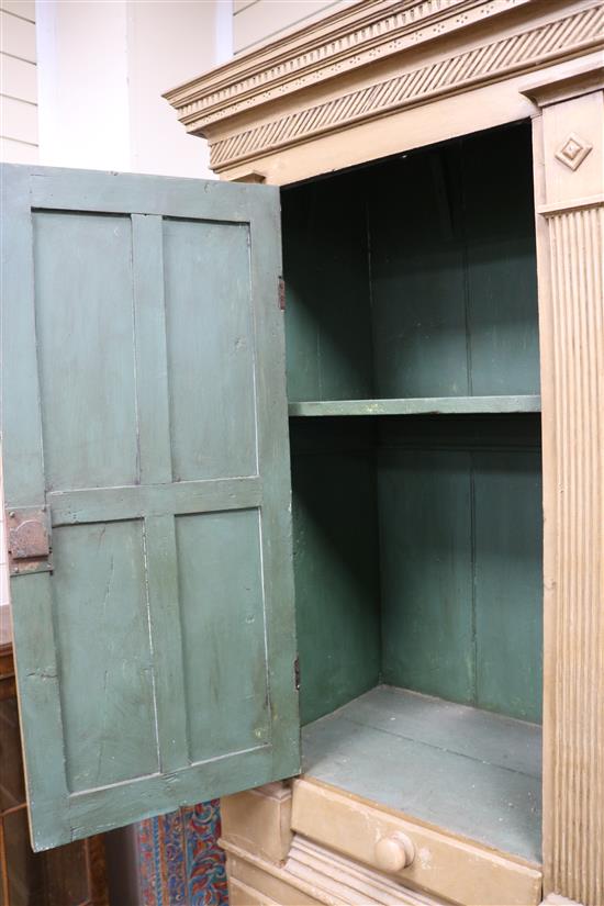 George IV painted pine housekeepers cupboard 180cm